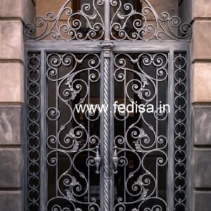 Elegant Main Gate Grill Design for Luxury Residences No-5553
