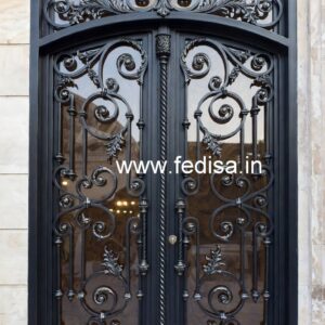 Contemporary Black Metal Gate Grill Design No-5628