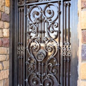 Stylish Black Iron Grill Gate Design No-5674