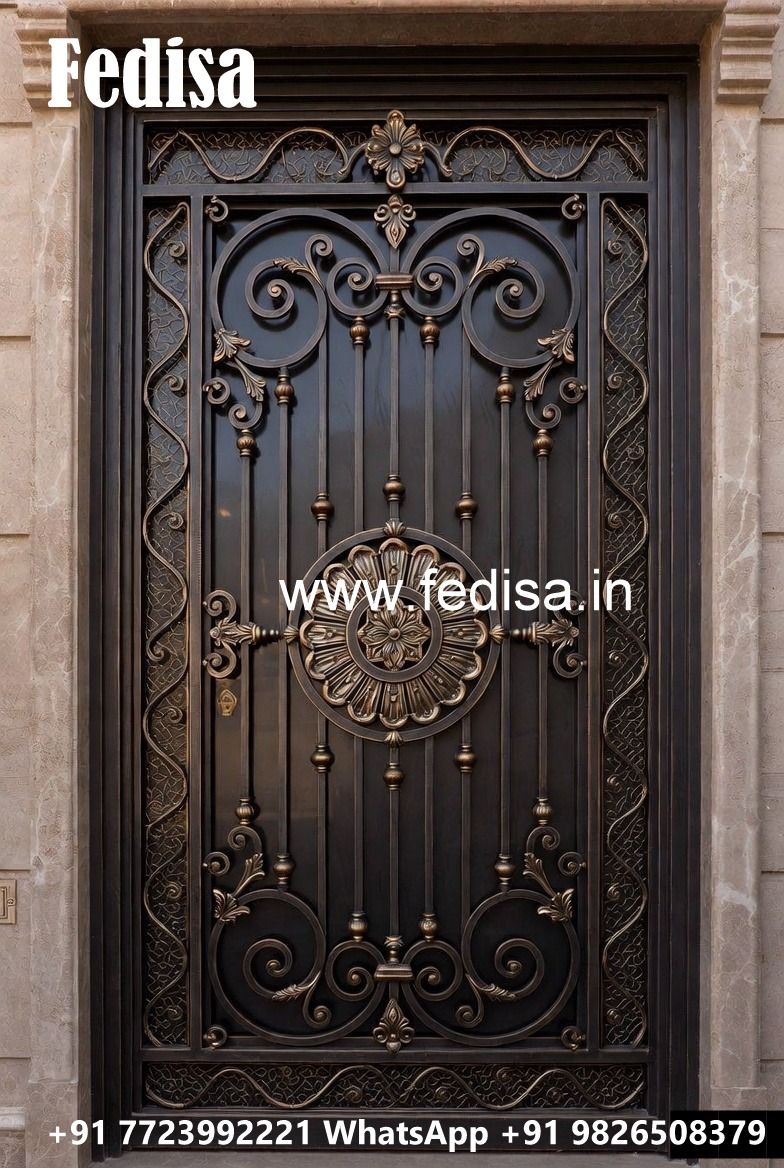 Stylish Gate Grill Design for Contemporary House Fronts No-5702
