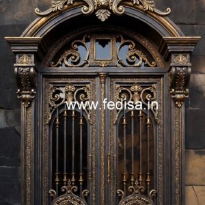 Luxury Iron Grill Gate Design with Golden Finish No-5790