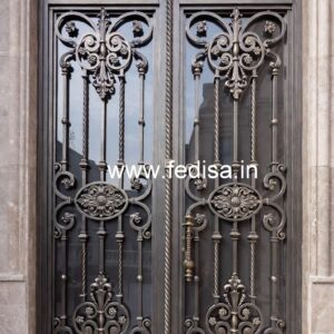 Minimal Steel Gate Grill Design for Elegant Homes No-5793