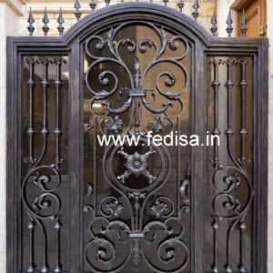 Elegant Main Gate Grill Design for Luxury Residences No-5853