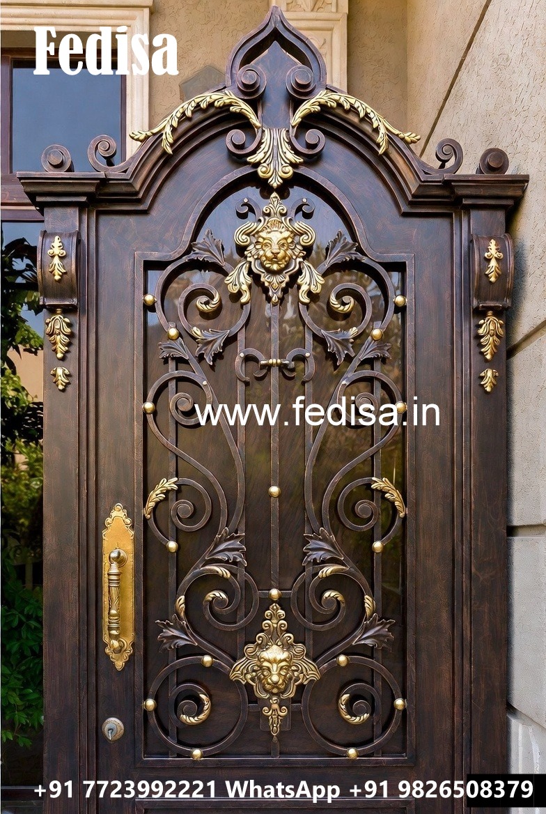Contemporary Iron Grill Gate Design for Villas No-5855
