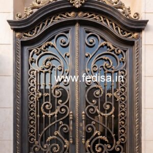 Contemporary Black Metal Gate Grill Design No-5928