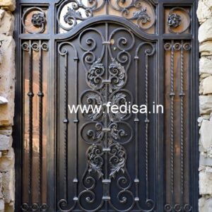 Contemporary Black Steel Grill Gate Design No-5990
