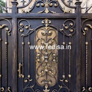 Stylish Front Exterior Gate Grill Design for Modern Villas No-6000