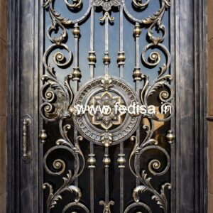 Contemporary Gate Grill Design with Artistic Patterns No-6015