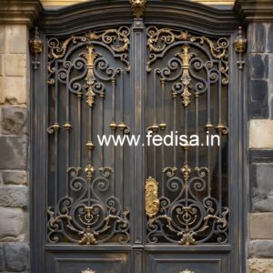 Artistic Gate Grill Design for Stylish Home Security No-6032