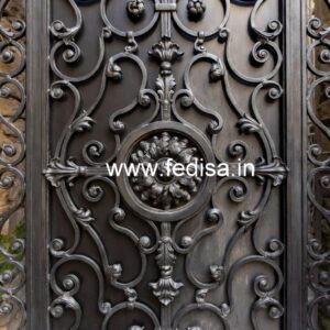 Elegant Main Gate Grill Design for Luxury Residences No-6153