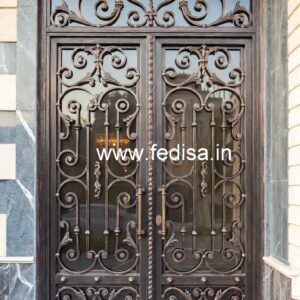 Stylish Iron Entrance Gate Grill Design Inspiration No-6167