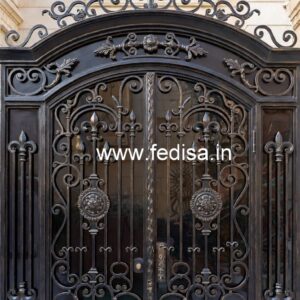 Elegant Exterior Grill Gate Design for Contemporary Villas No-6191
