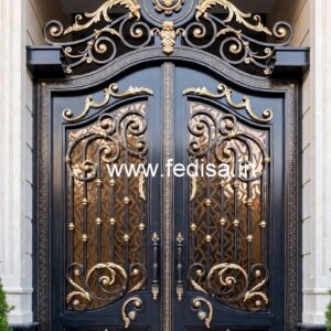 Contemporary Front Gate Grill Design with Elegant Finish No-6196