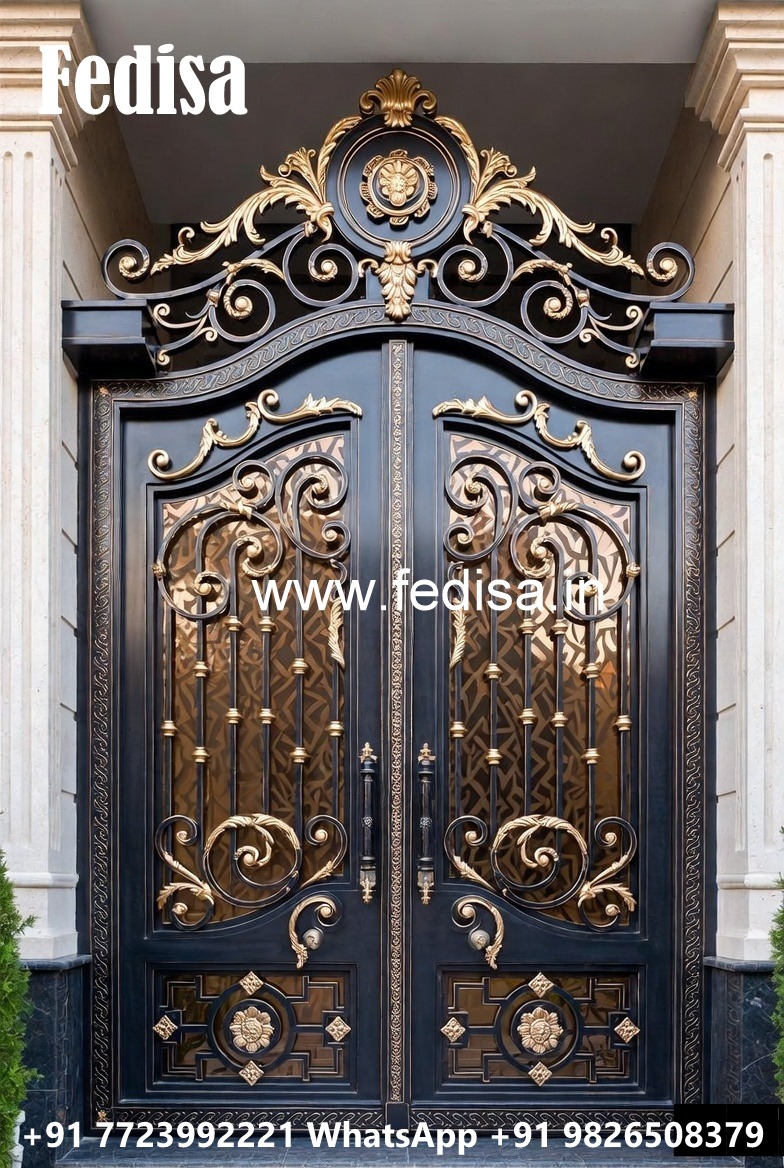 Contemporary Front Gate Grill Design with Elegant Finish No-6196