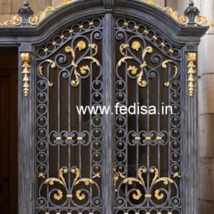 Stylish Black Iron Grill Gate Design No-6274