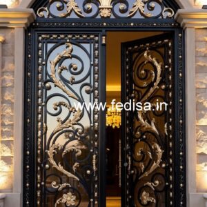 Contemporary Black Steel Grill Gate Design No-6290