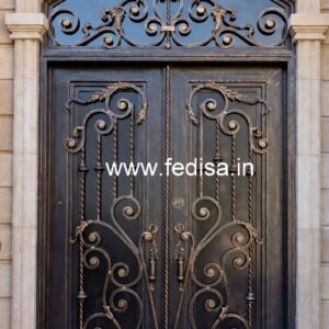 Modern Geometric Gate Grill Design for Entrances No-6371