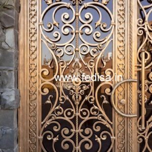 Minimal Steel Gate Grill Design for Elegant Homes No-6393