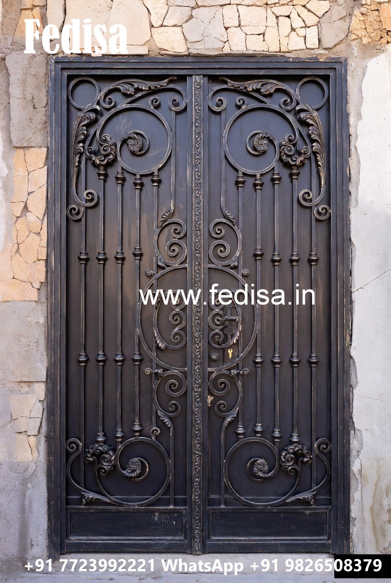 Contemporary Front Gate Grill Design with Elegant Finish No-6496