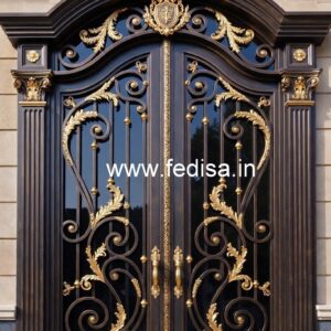 Contemporary Black Metal Gate Grill Design No-6528