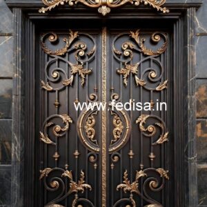 Contemporary Black Steel Grill Gate Design No-6590