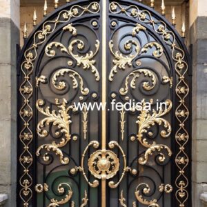 Stylish Front Exterior Gate Grill Design for Modern Villas No-6600