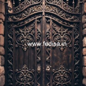 Stylish Steel Gate Grill Design for Elegant Entrance No-6703