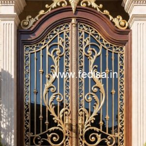 Elegant Contemporary Gate Grill Design with Artistic Pattern No-6814