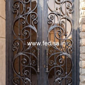 Stylish Black Iron Grill Gate Design No-6874