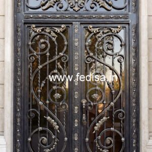Stylish Front Exterior Gate Grill Design for Modern Villas No-6900