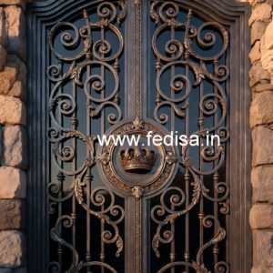 Stylish Sliding Grill Gate Design for Contemporary Homes No-7048