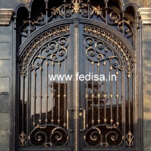Contemporary Black Metal Gate Grill Design No-7128