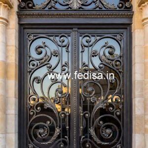 Minimal Steel Gate Grill Design for Elegant Homes No-7293