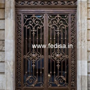 Elegant Contemporary Gate Grill Design with Artistic Pattern No-7414