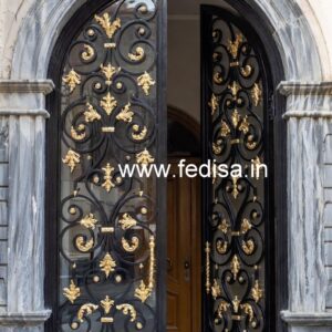 Contemporary Black Metal Gate Grill Design No-7428