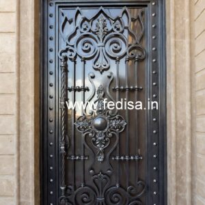 Stylish Black Iron Grill Gate Design No-7474