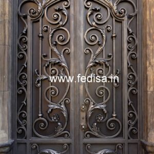 Contemporary Black Steel Grill Gate Design No-7490