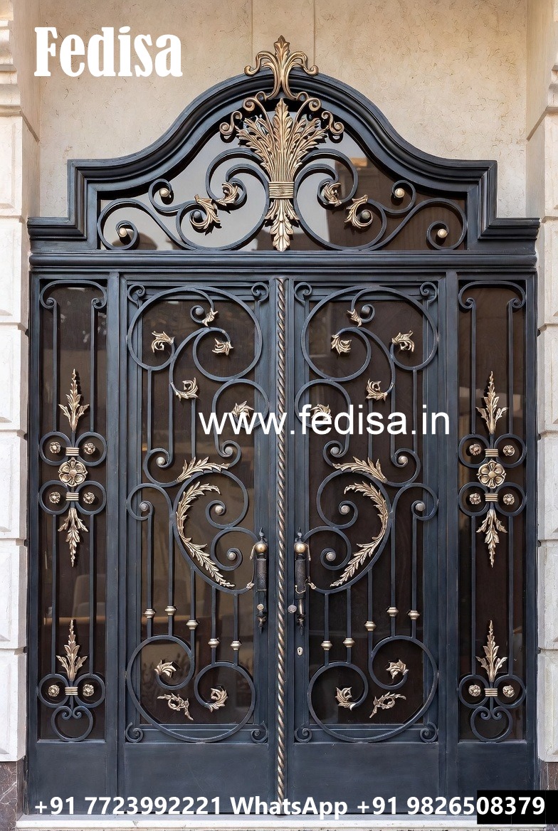 Modern Geometric Gate Grill Design for Entrances No-7571