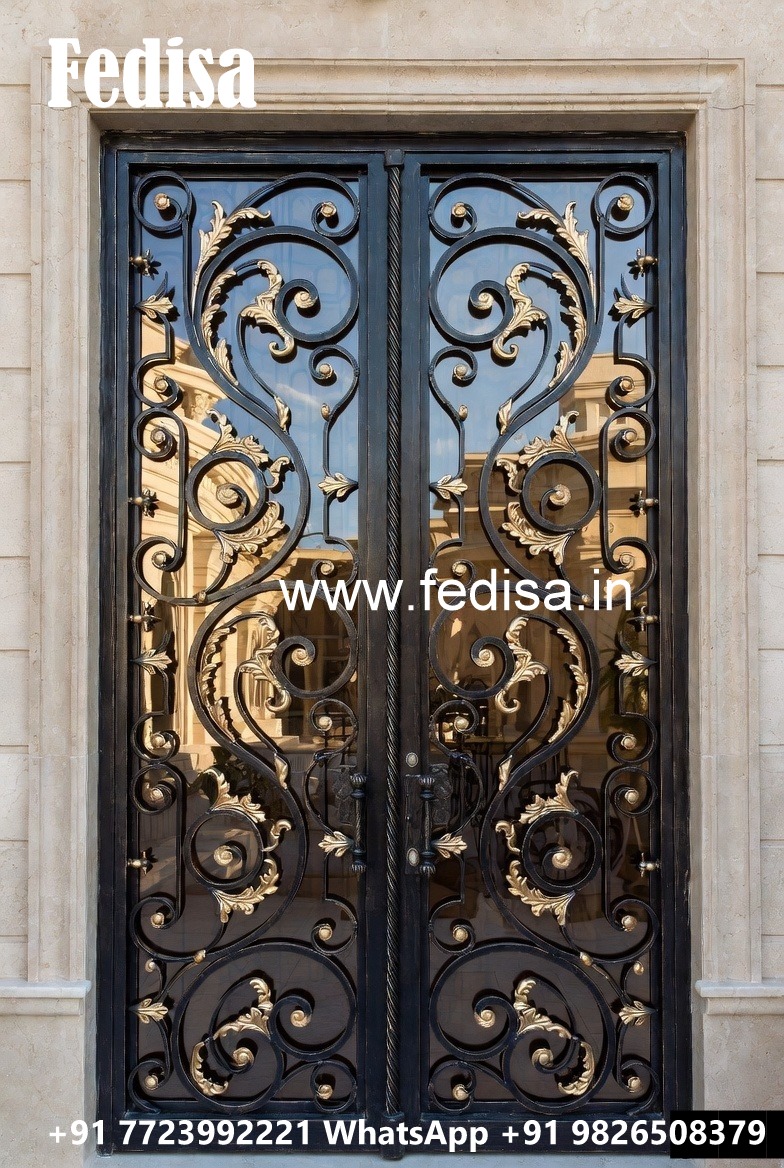 Artistic Front Gate Grill Design for Elegant Homes No-7578
