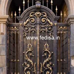 Beautiful Gate Grill Design for Modern Villa Exterior No-7608