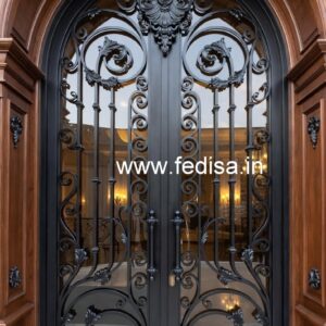 Modern Entrance Gate Grill Design with Elegant Pattern No-7650