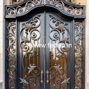 Stylish Black Iron Grill Gate Design No-7774