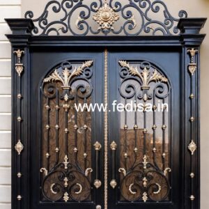 Modern Geometric Gate Grill Design for Entrances No-7871