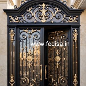 Elegant Main Gate Grill Design for Luxury Residences No-7953