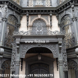 House Elevation Iron Design with Elegant Detailing No-3024