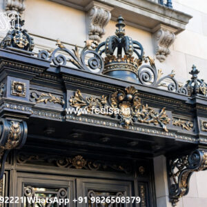 House Elevation Iron Design with Stylish Balcony Patterns No-3158