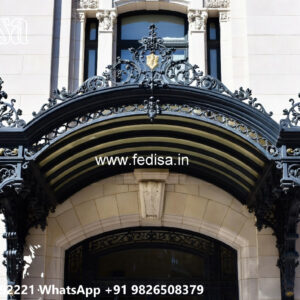 House Elevation Iron Design with Stylish Geometric Exterior No-3285