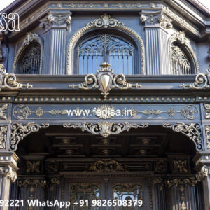 Villa Elevation Iron Design with Artistic Patterns No-3520