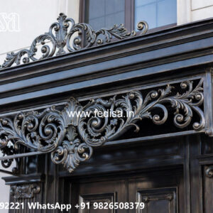 Villa Elevation Iron Design with Stylish Balcony Patterns No-3568