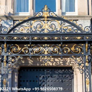 Luxury Villa Elevation Iron Structural Beauty No-3575